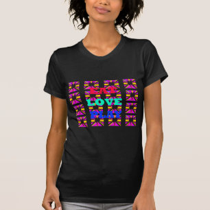 Love Eat Play Colorful Pop Art Inspirational Heart T-Shirt