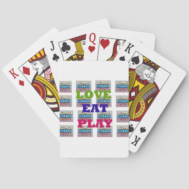 Love Eat Play Hakuna Matata Art Print Poker Cards (Back)