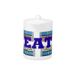 Love Eat Play Hakuna Matata Art Print Teapot