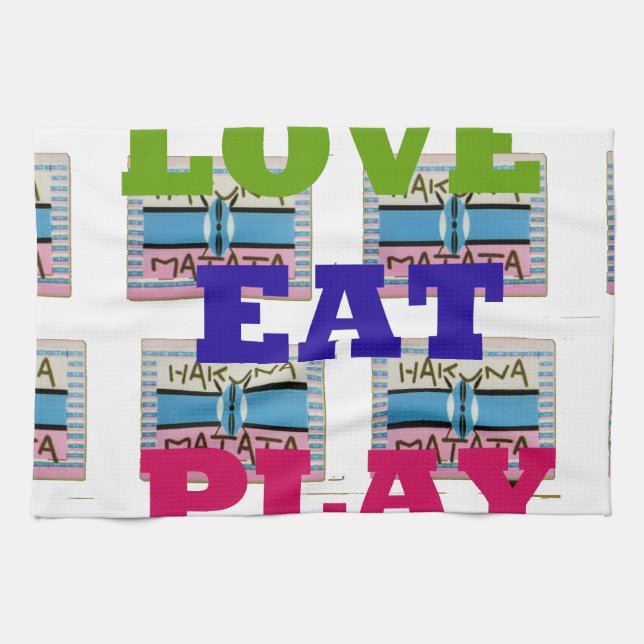 Love Eat Play Hakuna Matata Art Print Towel (Horizontal)