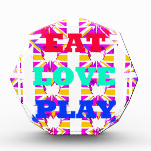 Love Eat Play Heart Hakuna Matata colors.png Acrylic Award