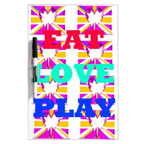 Love  Eat Play Heart Hakuna Matata colorspng Dry Erase Board