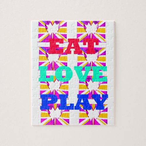 Love  Eat Play Heart Hakuna Matata colorspng Jigsaw Puzzle