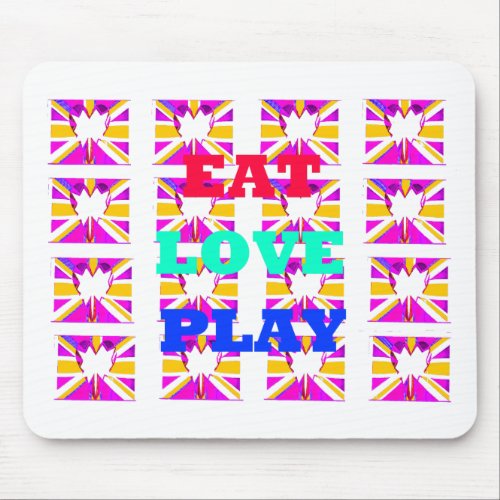 Love  Eat Play Heart Hakuna Matata colorspng Mouse Pad