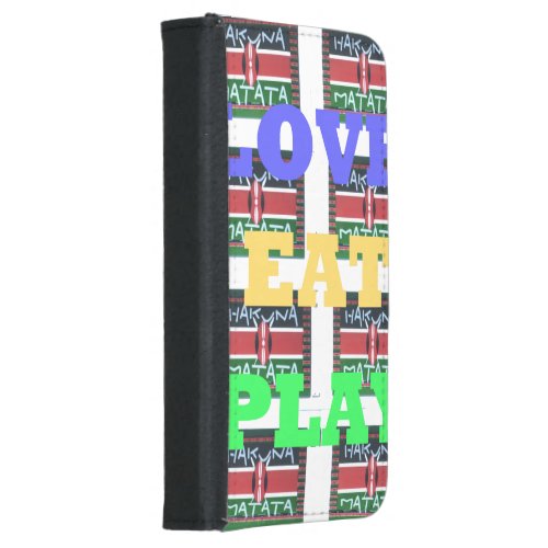 Love Eat Play Jambo Kenya Hakuna Matata WalletCase Samsung Galaxy S5 Wallet Case