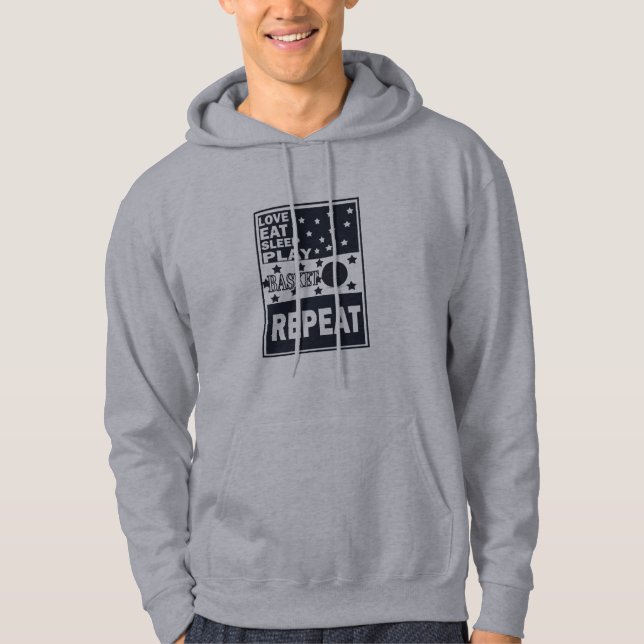 Love eat sleep play basketball hoodie (Front)