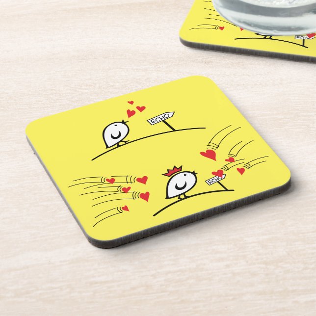 LOVE ECHO - Comic Birds Tweetlercools 1 Beverage Coaster (Left Side)