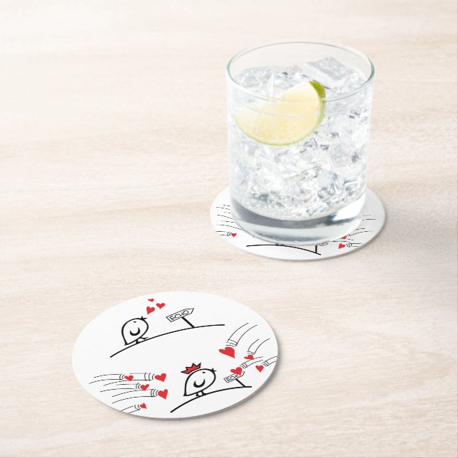 LOVE ECHO - Comic Birds Tweetlercools 1 Round Paper Coaster (Insitu)