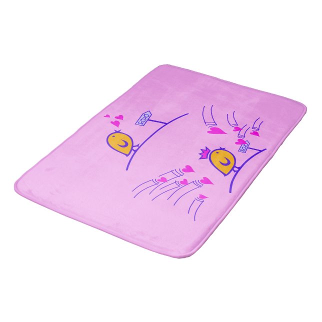 LOVE ECHO - Comic Birds Tweetlercools 3 Bath Mat (Angled)