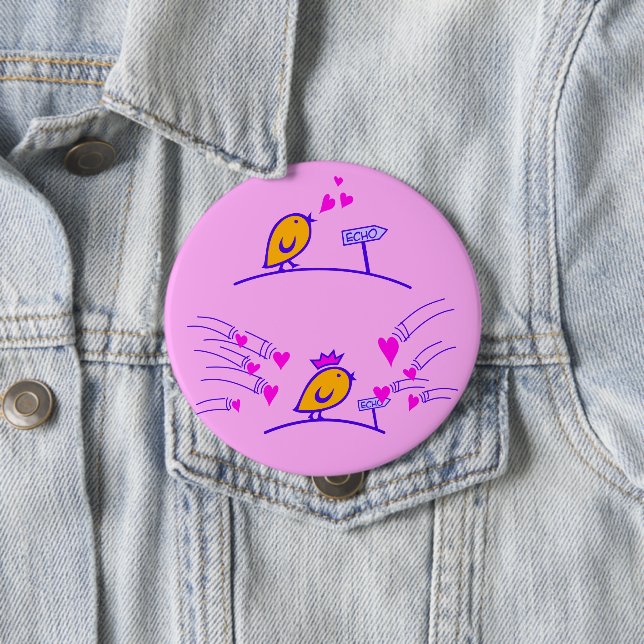 LOVE ECHO - Comic Birds Tweetlercools 3 Button (In Situ)
