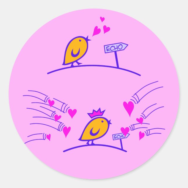 LOVE ECHO - Comic Birds Tweetlercools 3 Classic Round Sticker (Front)