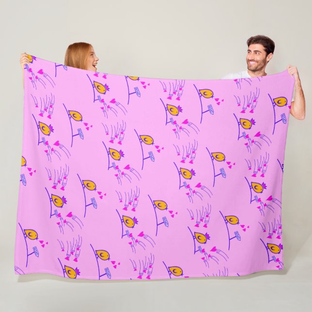 LOVE ECHO - Comic Birds Tweetlercools 3 Fleece Blanket (In Situ)