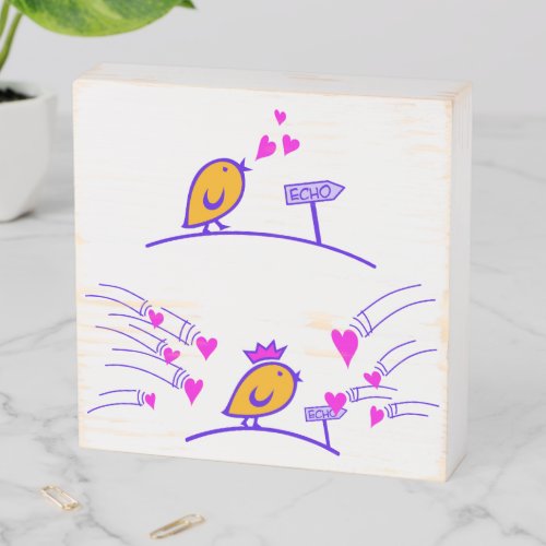 LOVE ECHO _ Comic Birds Tweetlercools 3 Wooden Box Sign