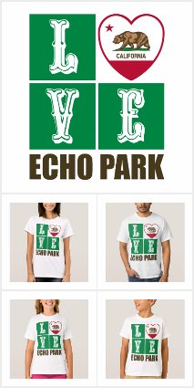 Love Echo Park California State Flag Heart
