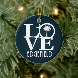LOVE Edgefield South Carolina Ceramic Ornament