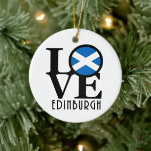 LOVE Edinburgh Scotland Ceramic Ornament