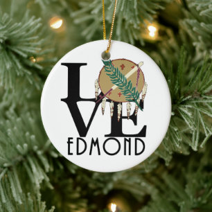 LOVE Edmond Oklahoma Ceramic Ornament