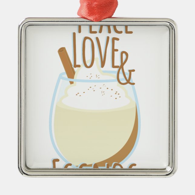 Love & Eggnog Metal Ornament (Front)