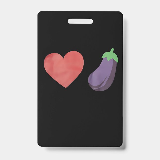 Love Eggplant Funny Gay LGBTQ Pride Badge (Front)