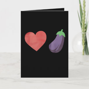 Love Eggplant Funny Gay LGBTQ Pride Card