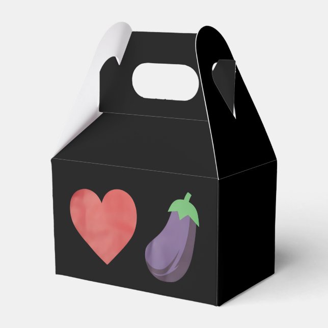 Love Eggplant Funny Gay LGBTQ Pride Favor Boxes (Front Side)