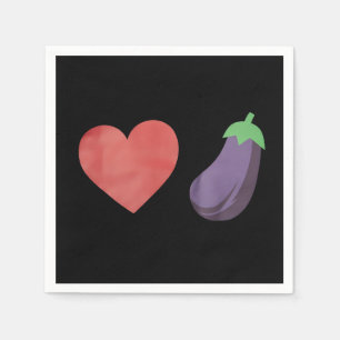 Love Eggplant Funny Gay LGBTQ Pride Napkins