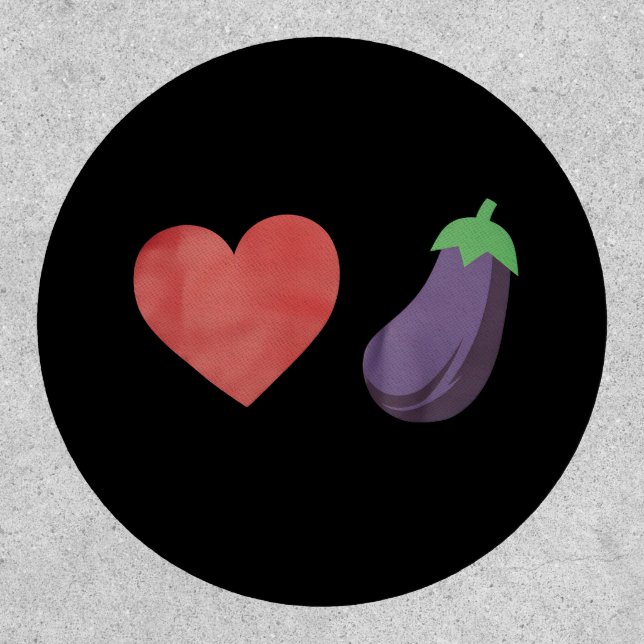 Love Eggplant Funny Gay LGBTQ Pride Patch (Front)