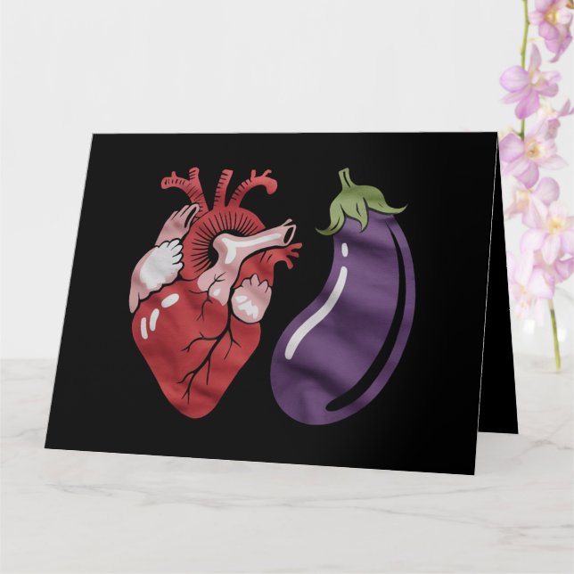 Love Eggplant Funny Gay Pride Humor LGBTQ Joke Card (Orchid)