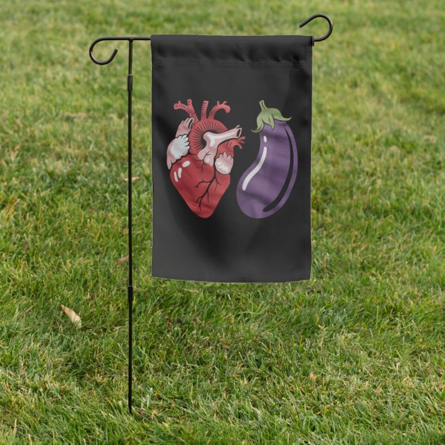 Love Eggplant Funny Gay Pride Humor LGBTQ Joke Garden Flag (In SItu)