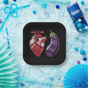 Love Eggplant Funny Gay Pride Humor LGBTQ Joke Paper Plates