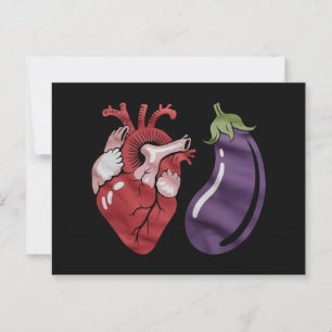 Love Eggplant Funny Gay Pride Humor LGBTQ Joke Postcard