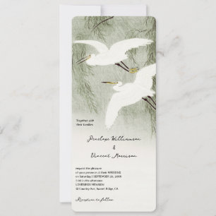 Love Egret Birds -  Vintage Art Wedding Invitation