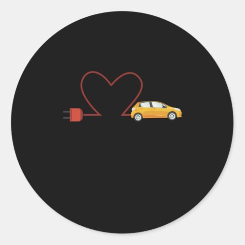 Love Electric Car Vehicle Driver Ecology Charge Gi Classic Round Sticker
