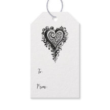 Love - Elegant Black and White Heart