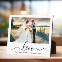 Love Elegant Black Script Wedding Photo