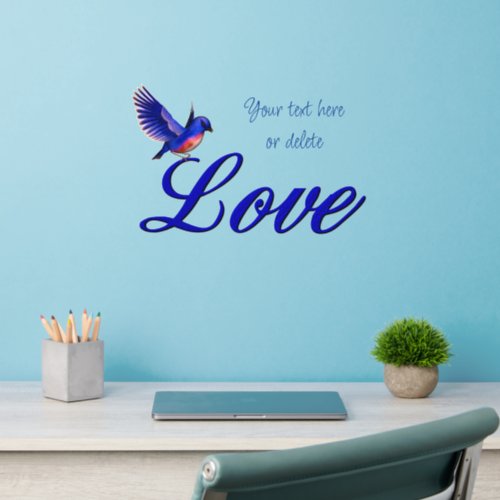 Love Elegant Bluebird Inspirational   Wall Decal