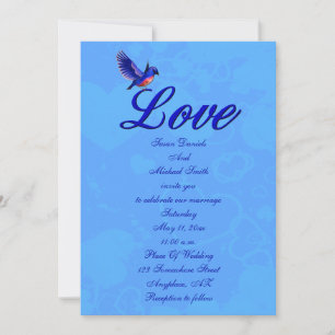 Love Elegant Bluebird Wedding  Invitation