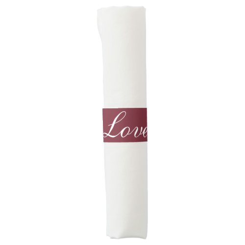 Love Elegant Burgundy Wedding Maroon Party Napkin Bands