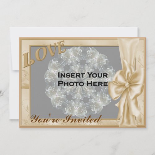 Love Elegant Frame Photo Bridal Shower Invitation