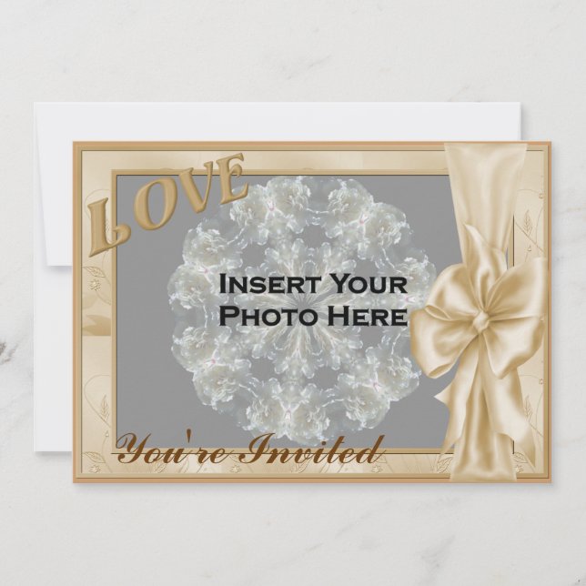 Love Elegant Frame Photo Bridal Shower Invitation (Front)