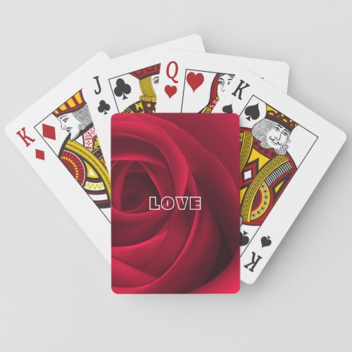 Love Elegant Red Rose Custom Gift  Playing Cards