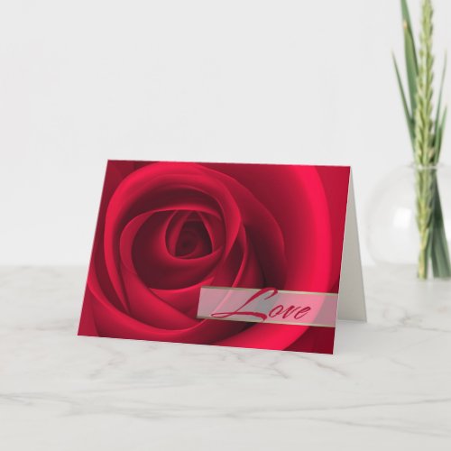 Love Elegant Red Rose Valentines Day  Holiday Card