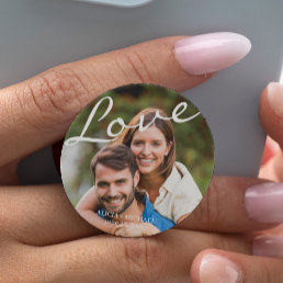 Love elegant script photo text PopSocket