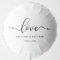 Love Elegant Script Wedding Black and White Helium