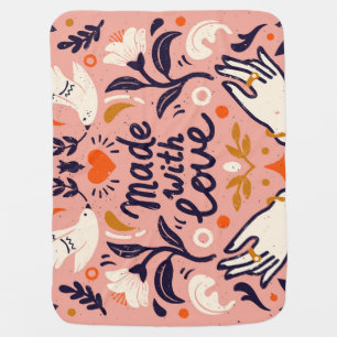 Love elements: vintage pink composition. baby blanket