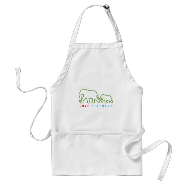 Love Elephant Adult Apron (Front)