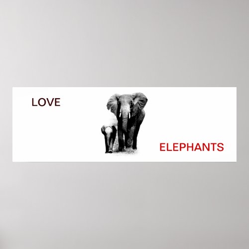 Love Elephant  Baby Elephant Poster