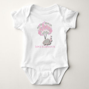 Love Elephants Baby Bodysuit