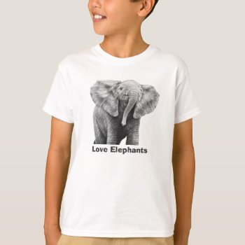 Love Elephants Kids T-shirt by lornaprints at Zazzle