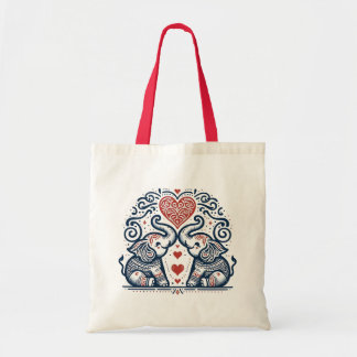 Love Elephants Mandala Tote Bag
